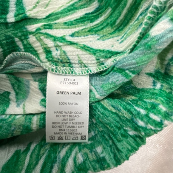 Lush Green Palm Leaf Jumpsuit Women’s M Tie Front Cutout Wide Leg Pockets - Picture 12 of 14